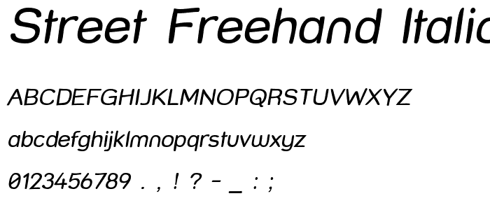 Street Freehand Italic font